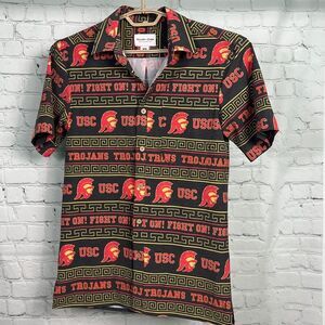 USC Trojans Men's Black Tommy Head Woven Shirt Tellum & Chop  Hawaiin Style XS
